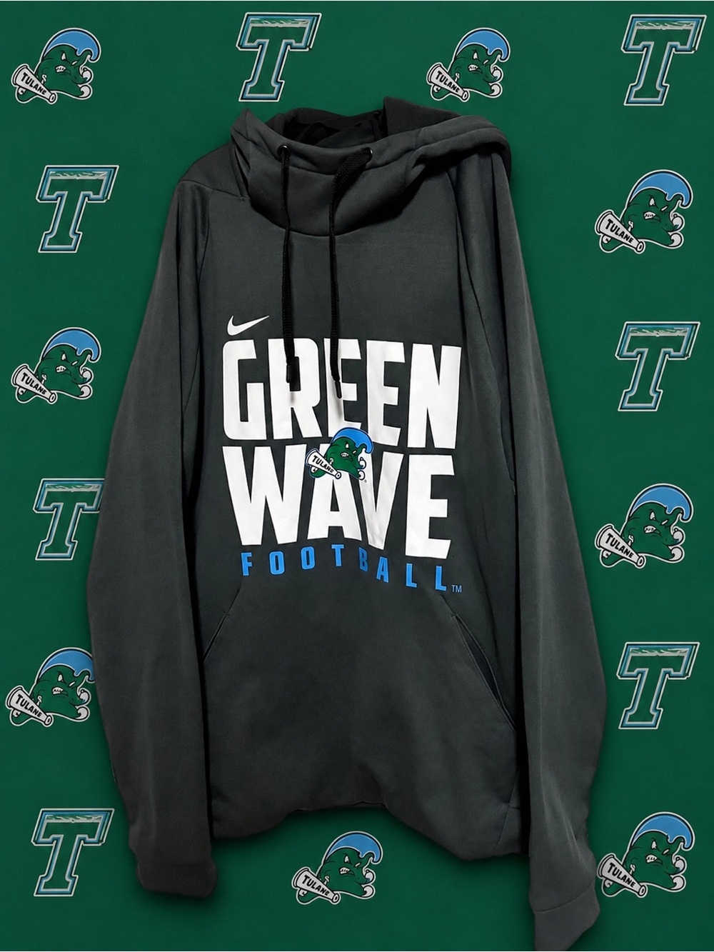 Tulane Green Wave Nike Dri Fit Hoodie Size M